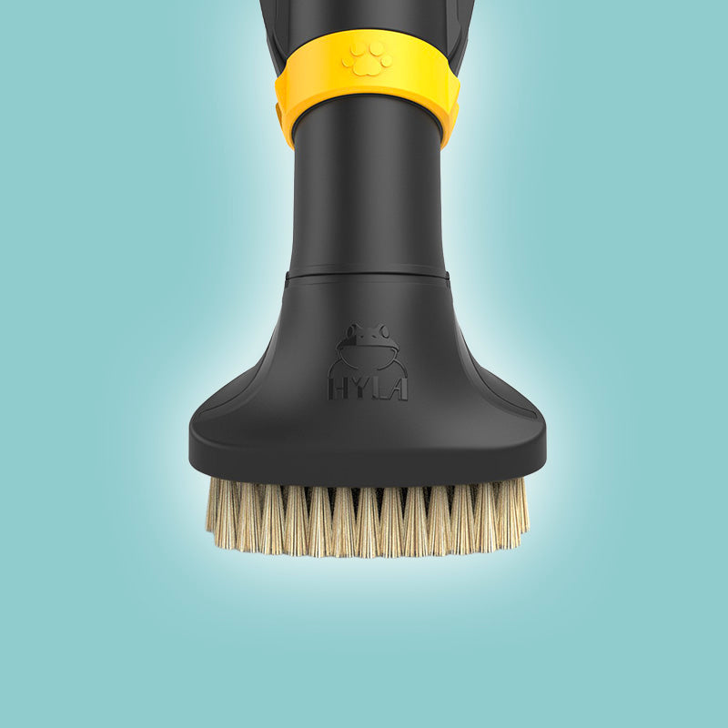 Brosse animaux poils souples jaune HYLA
